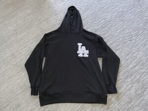 LA Dodgers Hoodie Stitches L Black MLB Genuine Merchandise Pullover